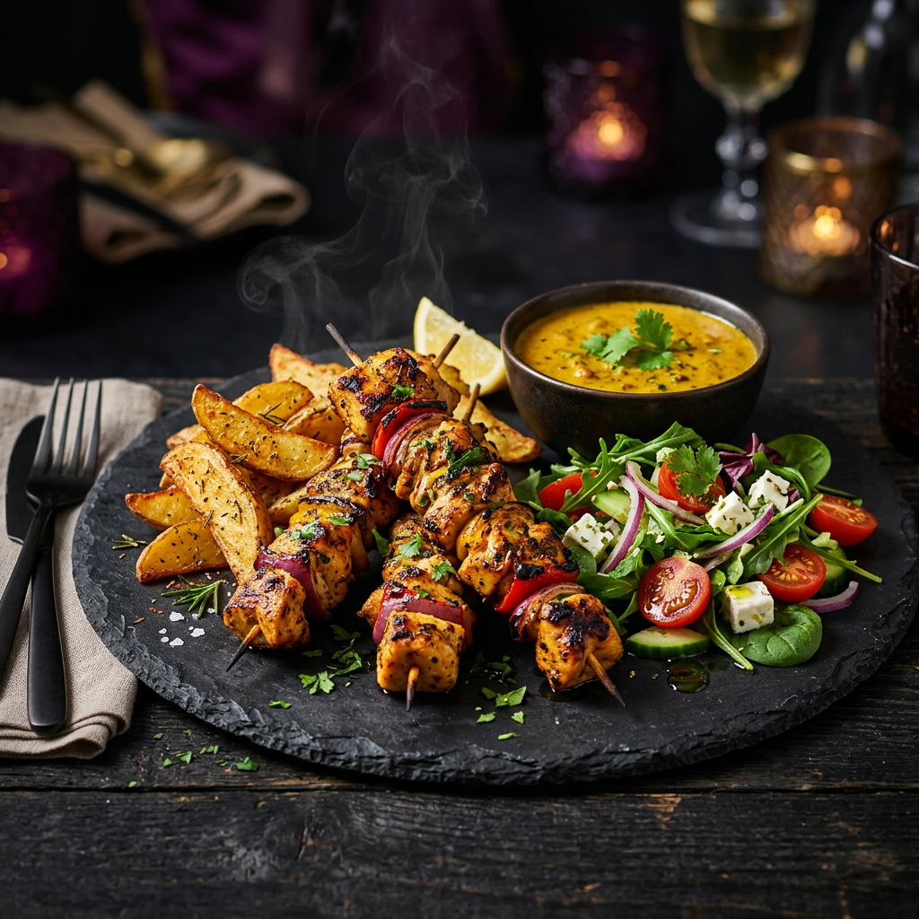 Kanakebab lohkoperunat